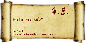 Heim Enikő névjegykártya